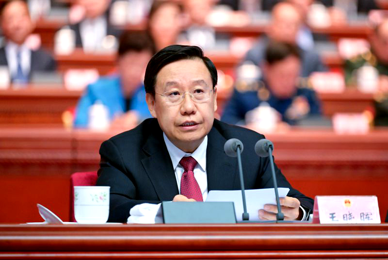 四川省十四届人大二次会议闭幕 王晓晖主持闭幕会并讲话 黄强田向利施小琳姜平出席